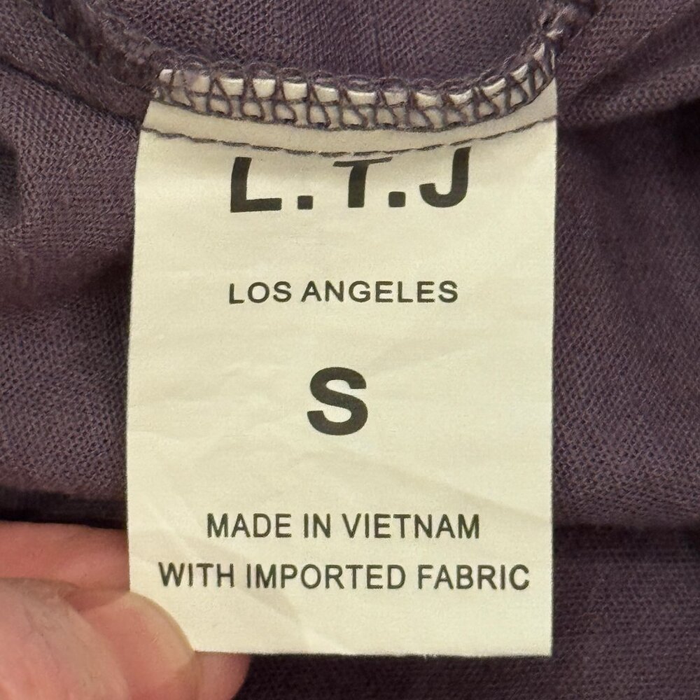 NWT L.T.J. Letter to Juliet Purple Gray Linen Blend Overalls Size Small - Picture 6 of 9